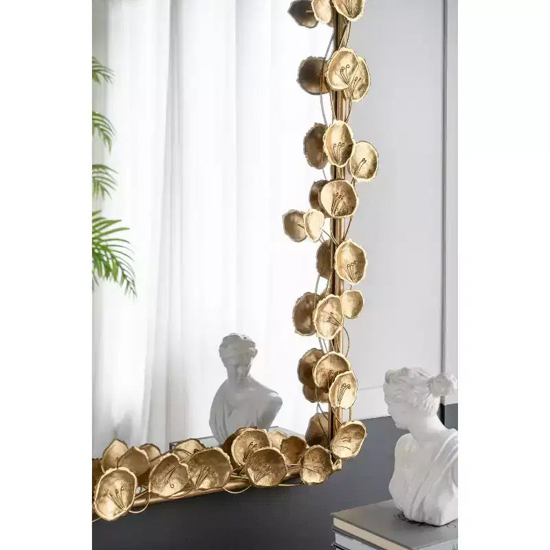 Miroir mural intégral arqué doré – Utilisateur unique – 51,4" x 29,1"
