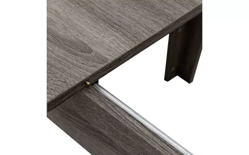 Table de salle à manger rectangulaire, plateau bleu / cadre marron, 6 places