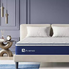 Matelas simple blanc, semi-ferme, 25 cm, 1 personne, mousse à mémoire de forme hybride et ressorts ensachés