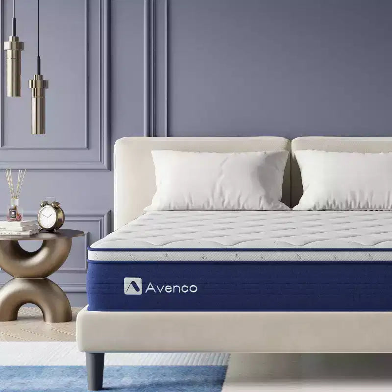 Matelas simple blanc, semi-ferme, 25 cm, 1 personne, mousse à mémoire de forme hybride et ressorts ensachés