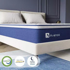 Matelas simple blanc, semi-ferme, 25 cm, 1 personne, mousse à mémoire de forme hybride et ressorts ensachés