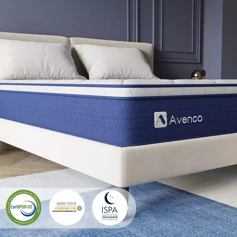 Matelas simple blanc, semi-ferme, 25 cm, 1 personne, mousse à mémoire de forme hybride et ressorts ensachés
