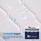 Matelas simple blanc, semi-ferme, 25 cm, 1 personne, mousse à mémoire de forme hybride et ressorts ensachés