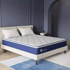 Matelas simple blanc, semi-ferme, 25 cm, 1 personne, mousse à mémoire de forme hybride et ressorts ensachés