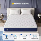 Matelas simple blanc, semi-ferme, 25 cm, 1 personne, mousse à mémoire de forme hybride et ressorts ensachés