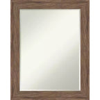 Amanti Art Pia Medium Brown Petite Bevel Bathroom Wall Mirror 28.75 x 22.75 in.
