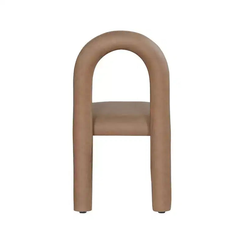 Chaise de salle à manger en cuir végétalien, sans accoudoirs, dossier bas, lot de 2