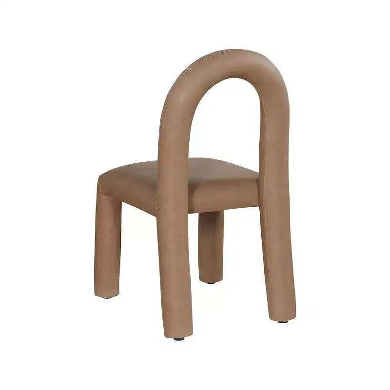Chaise de salle à manger en cuir végétalien, sans accoudoirs, dossier bas, lot de 2