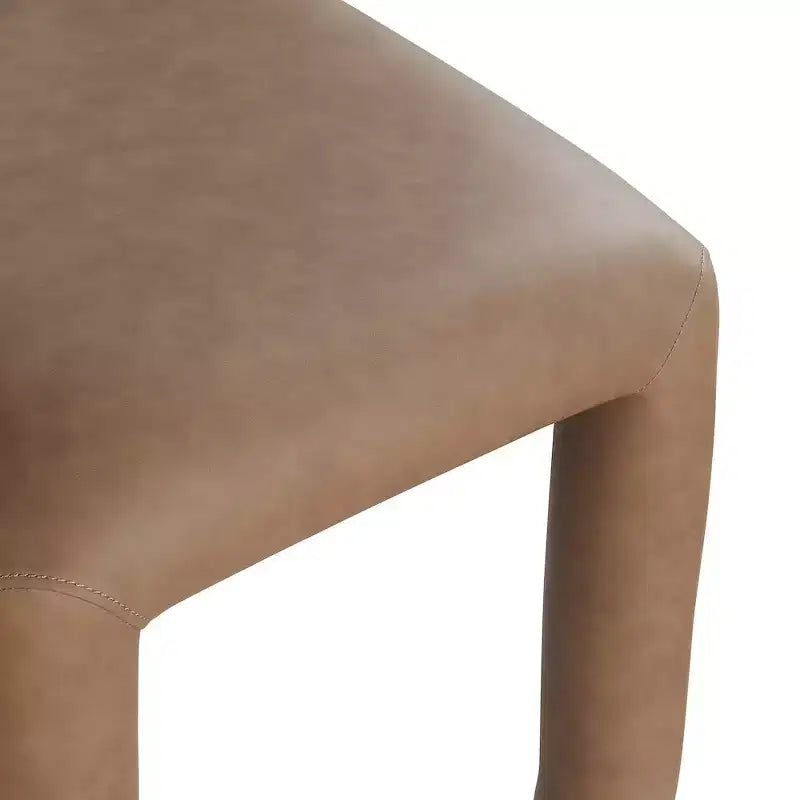 Chaise de salle à manger en cuir végétalien, sans accoudoirs, dossier bas, lot de 2