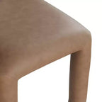 Chaise de salle à manger en cuir végétalien, sans accoudoirs, dossier bas, lot de 2