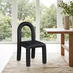 Chaise de salle à manger en cuir végétalien, sans accoudoirs, dossier bas, lot de 2