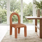 Chaise de salle à manger en cuir végétalien, sans accoudoirs, dossier bas, lot de 2