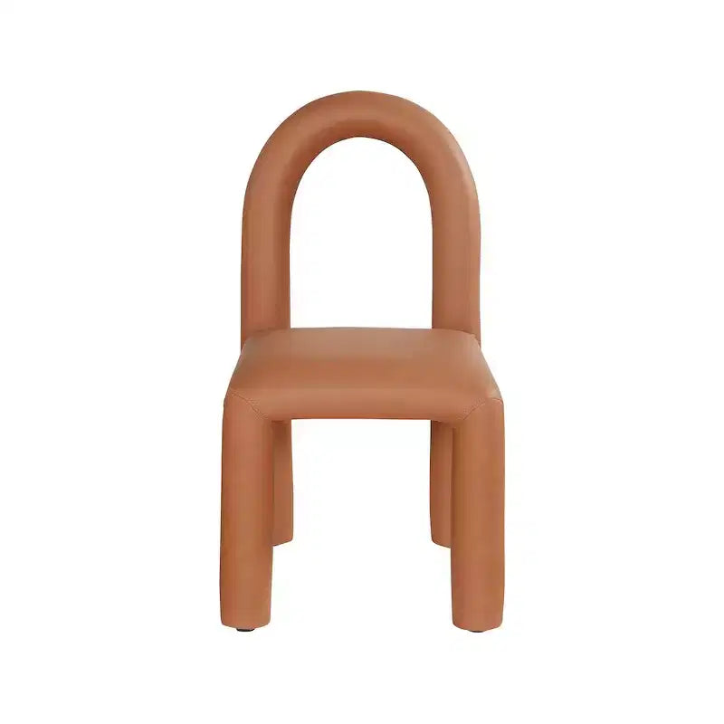 Chaise de salle à manger en cuir végétalien, sans accoudoirs, dossier bas, lot de 2
