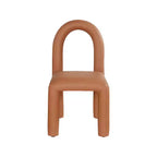 Chaise de salle à manger en cuir végétalien, sans accoudoirs, dossier bas, lot de 2