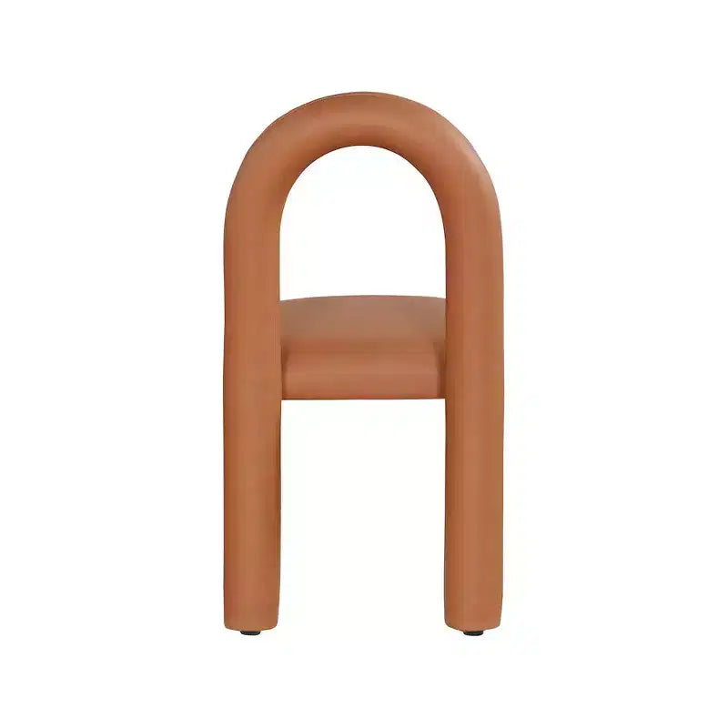 Chaise de salle à manger en cuir végétalien, sans accoudoirs, dossier bas, lot de 2