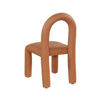 Chaise de salle à manger en cuir végétalien, sans accoudoirs, dossier bas, lot de 2