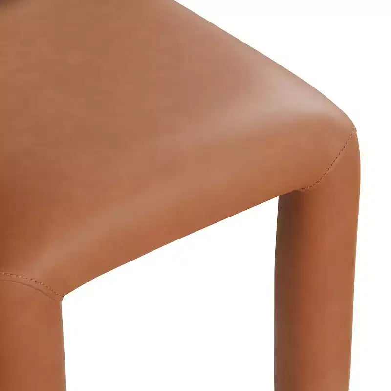Chaise de salle à manger en cuir végétalien, sans accoudoirs, dossier bas, lot de 2