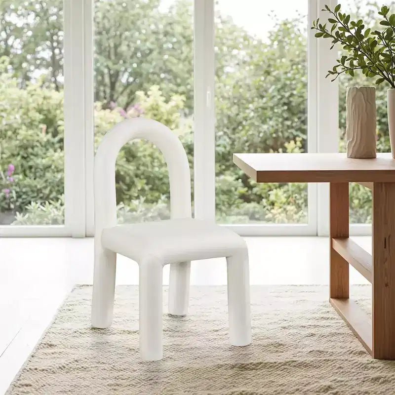 Chaise de salle à manger en cuir végétalien, sans accoudoirs, dossier bas, lot de 2