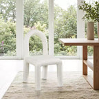 Chaise de salle à manger en cuir végétalien, sans accoudoirs, dossier bas, lot de 2