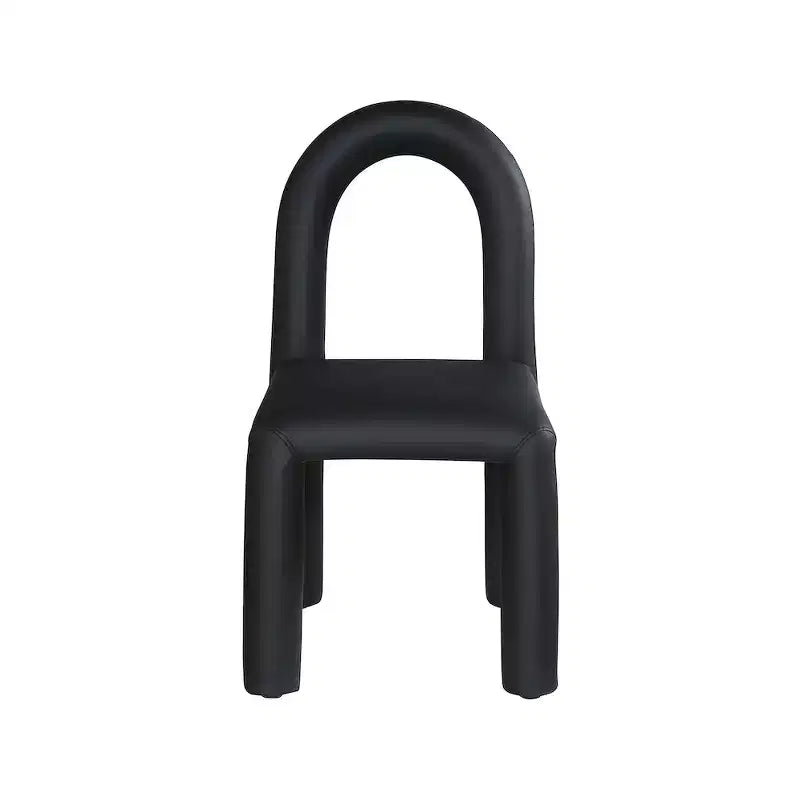 Chaise de salle à manger en cuir végétalien, sans accoudoirs, dossier bas, lot de 2