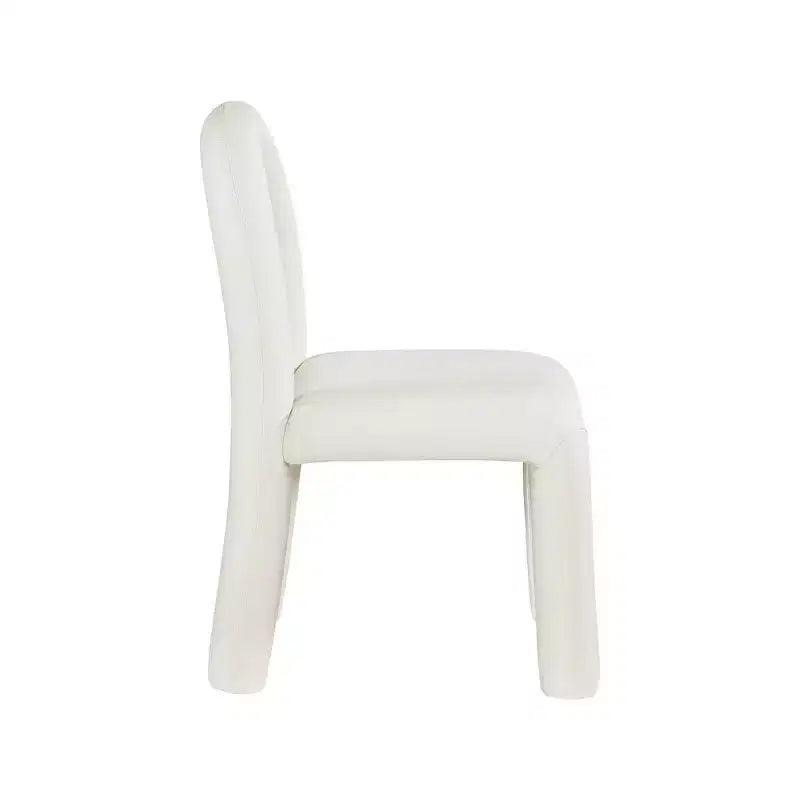 Chaise de salle à manger en cuir végétalien, sans accoudoirs, dossier bas, lot de 2