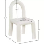 Chaise de salle à manger en cuir végétalien, sans accoudoirs, dossier bas, lot de 2