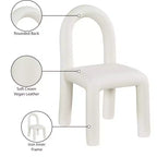 Chaise de salle à manger en cuir végétalien, sans accoudoirs, dossier bas, lot de 2