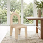 Chaise de salle à manger en cuir végétalien, sans accoudoirs, dossier bas, lot de 2