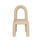 Chaise de salle à manger en cuir végétalien, sans accoudoirs, dossier bas, lot de 2