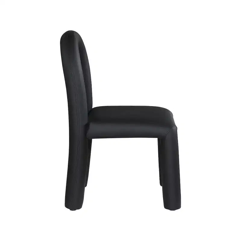 Chaise de salle à manger en cuir végétalien, sans accoudoirs, dossier bas, lot de 2