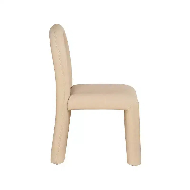 Chaise de salle à manger en cuir végétalien, sans accoudoirs, dossier bas, lot de 2