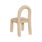 Chaise de salle à manger en cuir végétalien, sans accoudoirs, dossier bas, lot de 2