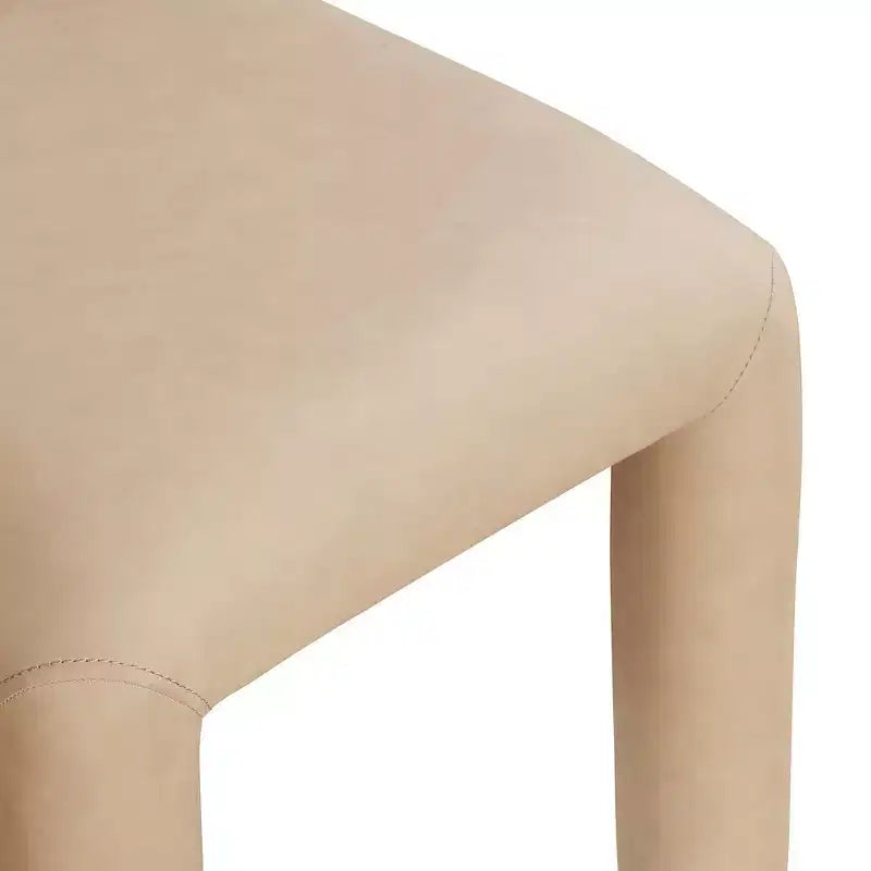 Chaise de salle à manger en cuir végétalien, sans accoudoirs, dossier bas, lot de 2