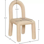 Chaise de salle à manger en cuir végétalien, sans accoudoirs, dossier bas, lot de 2