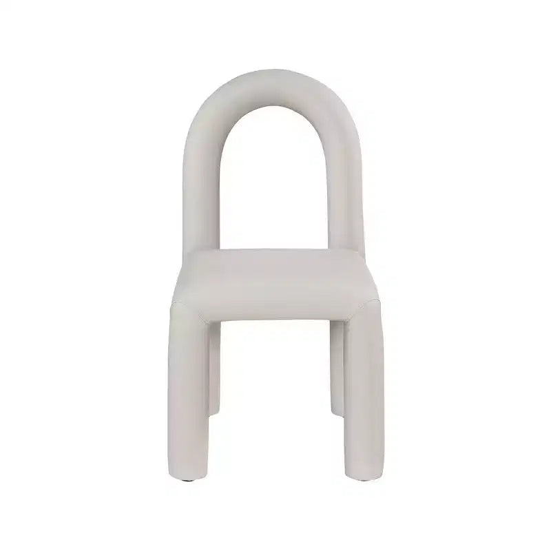 Chaise de salle à manger en cuir végétalien, sans accoudoirs, dossier bas, lot de 2