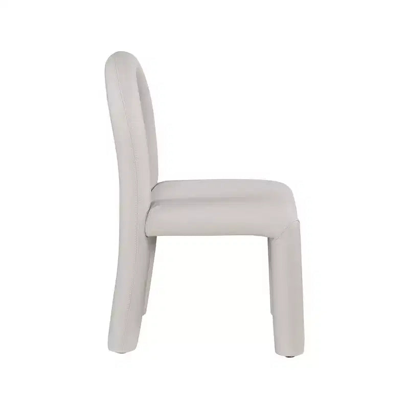 Chaise de salle à manger en cuir végétalien, sans accoudoirs, dossier bas, lot de 2