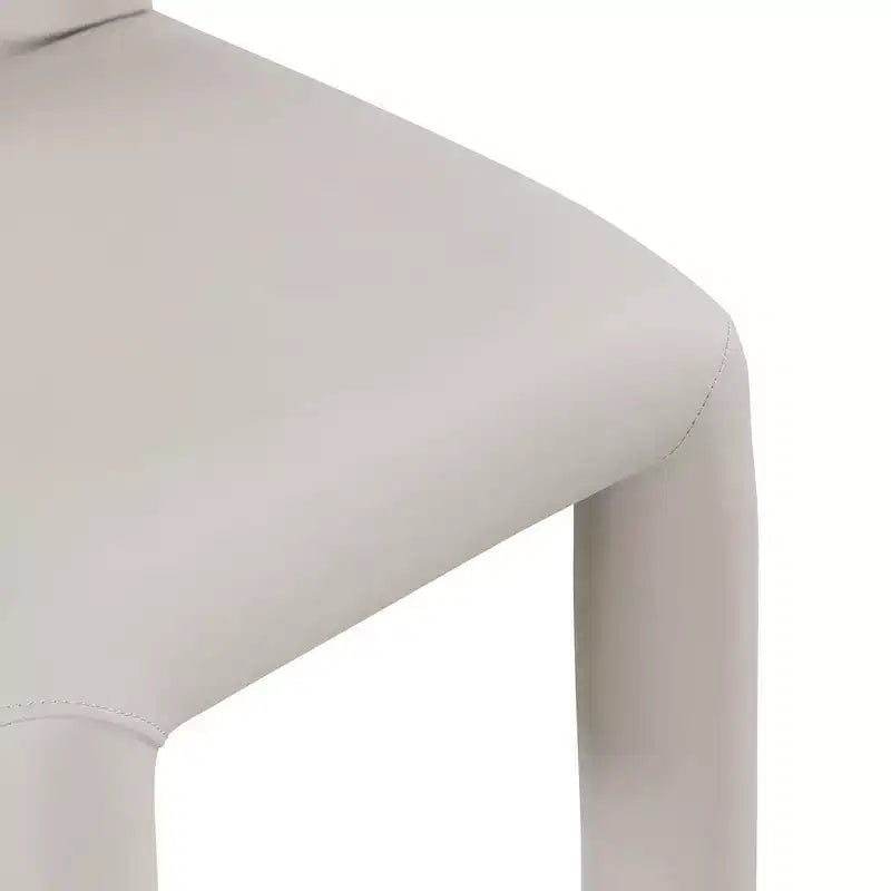 Chaise de salle à manger en cuir végétalien, sans accoudoirs, dossier bas, lot de 2