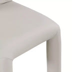 Chaise de salle à manger en cuir végétalien, sans accoudoirs, dossier bas, lot de 2
