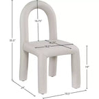 Chaise de salle à manger en cuir végétalien, sans accoudoirs, dossier bas, lot de 2