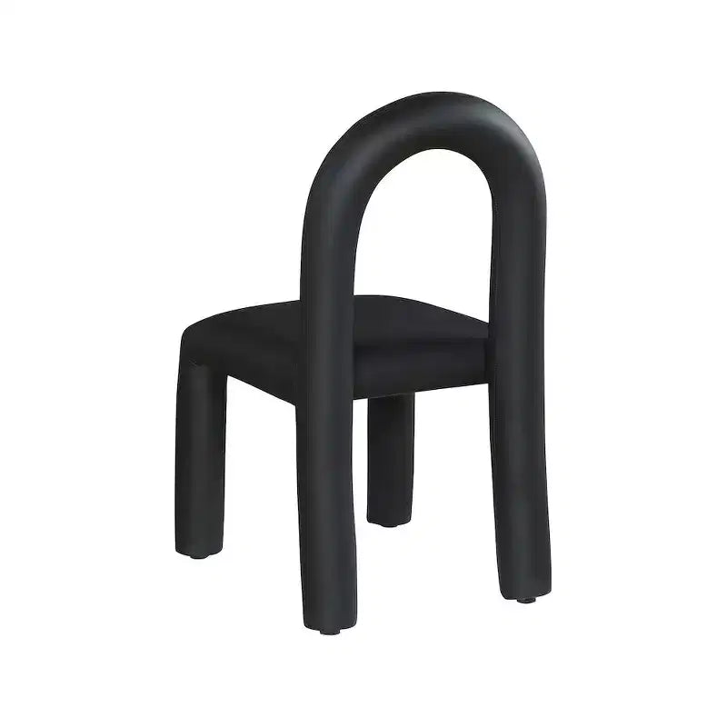 Chaise de salle à manger en cuir végétalien, sans accoudoirs, dossier bas, lot de 2