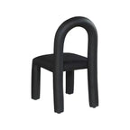 Chaise de salle à manger en cuir végétalien, sans accoudoirs, dossier bas, lot de 2