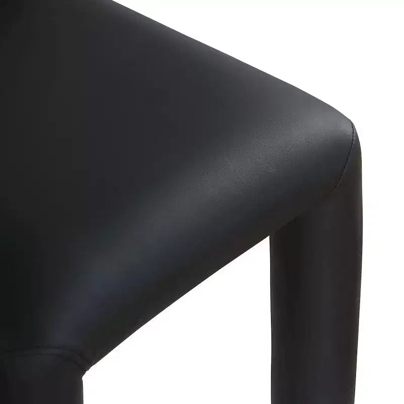 Chaise de salle à manger en cuir végétalien, sans accoudoirs, dossier bas, lot de 2