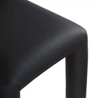 Chaise de salle à manger en cuir végétalien, sans accoudoirs, dossier bas, lot de 2