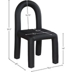 Chaise de salle à manger en cuir végétalien, sans accoudoirs, dossier bas, lot de 2