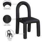 Chaise de salle à manger en cuir végétalien, sans accoudoirs, dossier bas, lot de 2