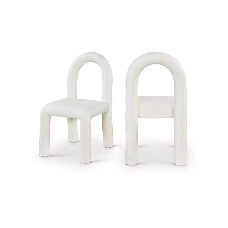 Chaise de salle à manger en cuir végétalien, sans accoudoirs, dossier bas, lot de 2