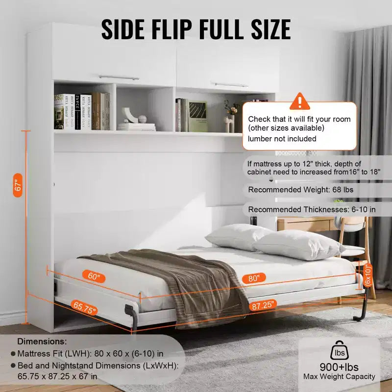 Kit de quincaillerie de lit escamotable « Reine » – Pliage horizontal, 1 matelas