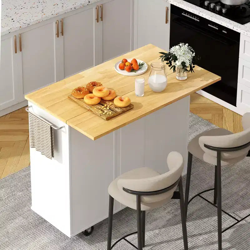 Meuble îlot de cuisine roulant noir/bleu/brun/gris/blanc avec 3 tiroirs et 2 portes, pour un utilisateur