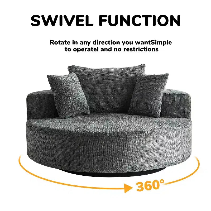 Fauteuil pivotant simple en mousse chenille noir/vert