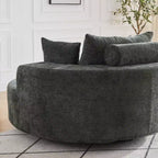 Fauteuil pivotant simple en mousse chenille noir/vert